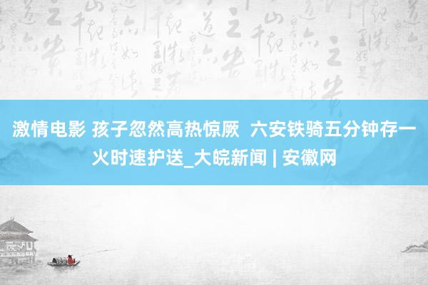 激情电影 孩子忽然高热惊厥  ﻿六安铁骑五分钟存一火时速护送_大皖新闻 | 安徽网