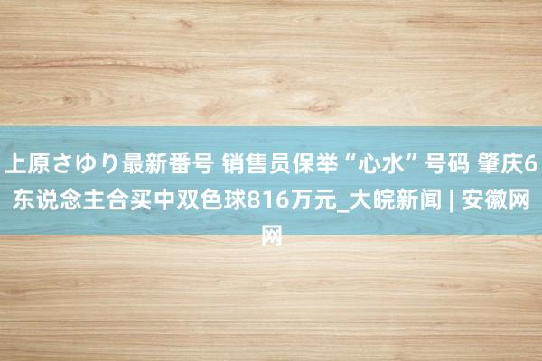 上原さゆり最新番号 销售员保举“心水”号码 肇庆6东说念主合买中双色球816万元_大皖新闻 | 安徽网