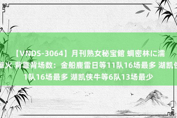 【VNDS-3064】月刊熟女秘宝館 蜩密林に濡れて淫らに踊る雌華火 背靠背场数：金船鹿雷日等11队16场最多 湖凯侠牛等6队13场最少