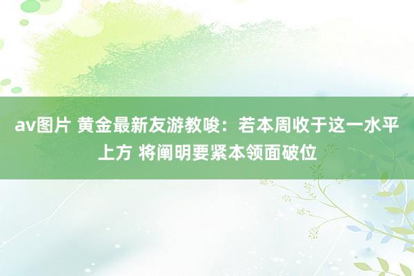 av图片 黄金最新友游教唆：若本周收于这一水平上方 将阐明要紧本领面破位