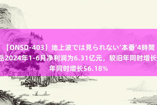 【ONSD-403】地上波では見られない‘本番’4時間 神州泰岳2024年1-6月净利润为6.31亿元，较旧年同时增长56.18%