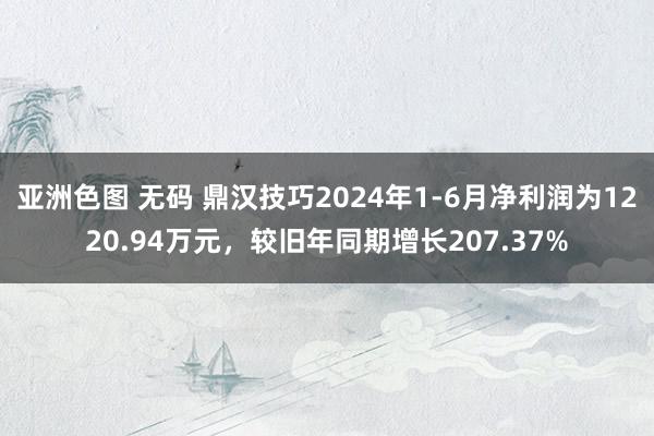 亚洲色图 无码 鼎汉技巧2024年1-6月净利润为1220.94万元，较旧年同期增长207.37%