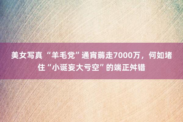 美女写真 “羊毛党”通宵薅走7000万，何如堵住“小诞妄大亏空”的端正舛错